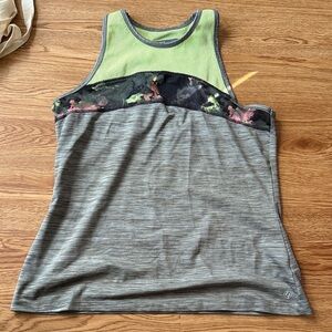 Lija Heather Gray and Neon Green Tank Top